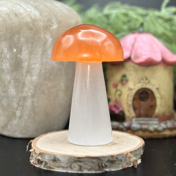 Selenite Crystal Mushroom Light Handcrafted Lamp Healing Glow Organic Home Décor - Picture 13 of 16